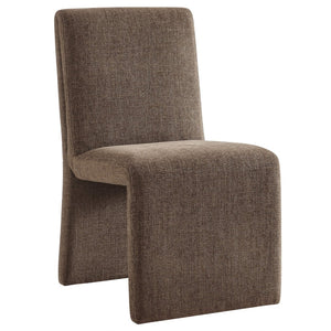 Modway Furniture Emory Modway Sculptural Slub Weave Armless Dining Chairs Set for Contemporary Rooms Mocha EEI-7786-MOC