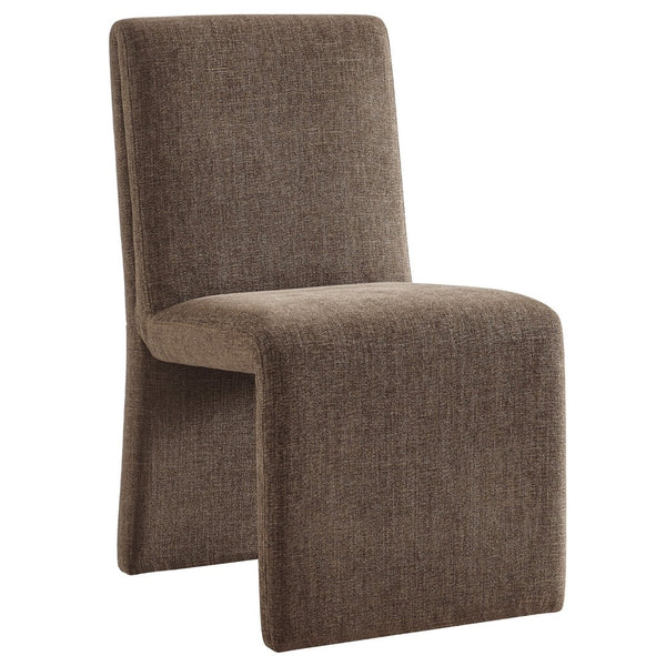 Modway Furniture Emory Modway Sculptural Slub Weave Armless Dining Chairs Set for Contemporary Rooms Mocha EEI-7786-MOC