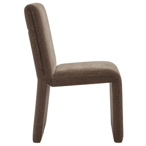 Modway Furniture Emory Modway Sculptural Slub Weave Armless Dining Chairs Set for Contemporary Rooms Mocha EEI-7786-MOC