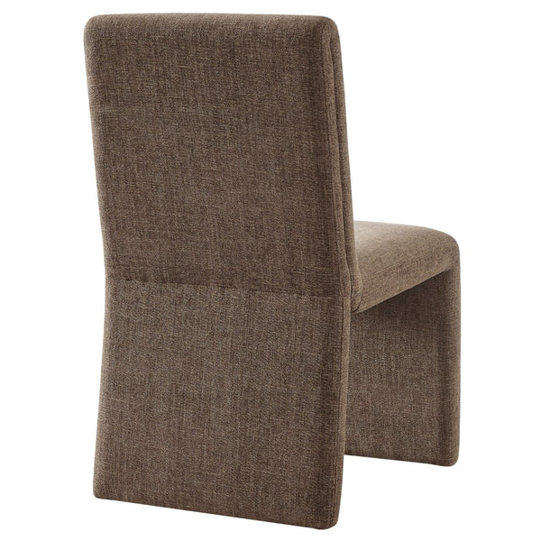 Modway Furniture Emory Modway Sculptural Slub Weave Armless Dining Chairs Set for Contemporary Rooms Mocha EEI-7786-MOC