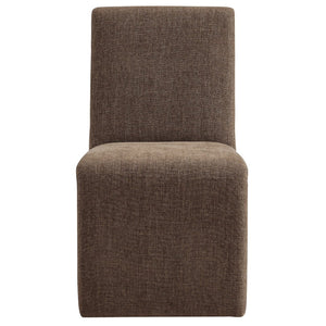 Modway Furniture Emory Modway Sculptural Slub Weave Armless Dining Chairs Set for Contemporary Rooms Mocha EEI-7786-MOC