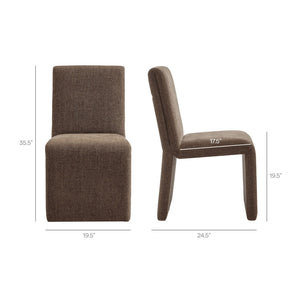Modway Furniture Emory Modway Sculptural Slub Weave Armless Dining Chairs Set for Contemporary Rooms Mocha EEI-7786-MOC