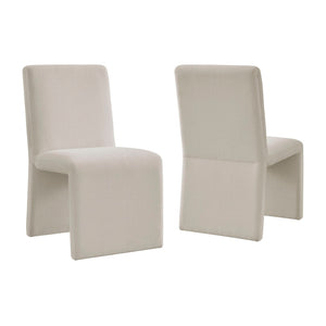 Modway Furniture Emory Modway Sculptural Slub Weave Armless Dining Chairs Set for Contemporary Rooms Salt EEI-7786-SAL