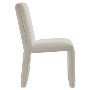 Modway Furniture Emory Modway Sculptural Slub Weave Armless Dining Chairs Set for Contemporary Rooms Salt EEI-7786-SAL