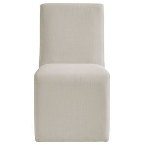 Modway Furniture Emory Modway Sculptural Slub Weave Armless Dining Chairs Set for Contemporary Rooms Salt EEI-7786-SAL