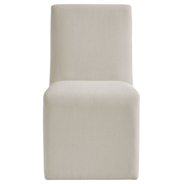 Modway Furniture Emory Modway Sculptural Slub Weave Armless Dining Chairs Set for Contemporary Rooms Salt EEI-7786-SAL
