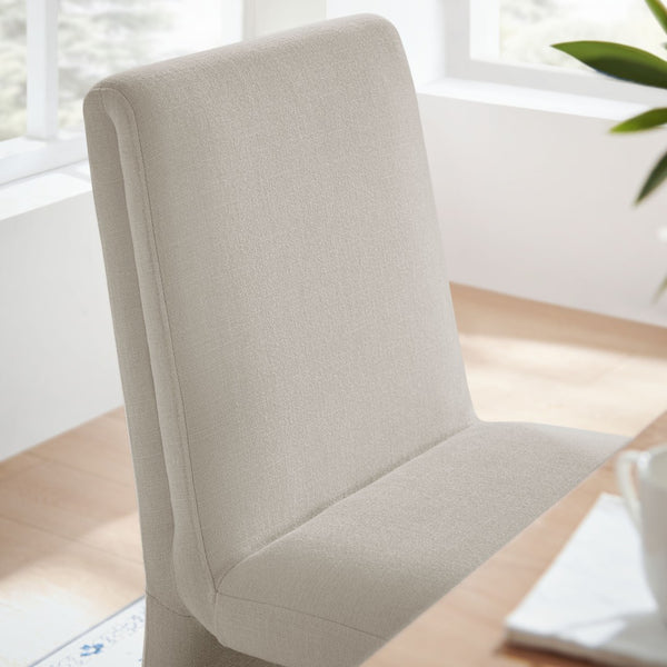 Modway Furniture Emory Modway Sculptural Slub Weave Armless Dining Chairs Set for Contemporary Rooms Salt EEI-7786-SAL
