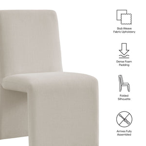 Modway Furniture Emory Modway Sculptural Slub Weave Armless Dining Chairs Set for Contemporary Rooms Salt EEI-7786-SAL