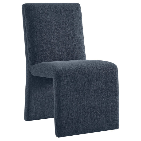 Modway Furniture Emory Modway Sculptural Slub Weave Armless Dining Chairs Set for Contemporary Rooms Slate Blue EEI-7786-SLB