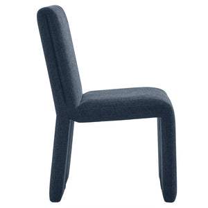 Modway Furniture Emory Modway Sculptural Slub Weave Armless Dining Chairs Set for Contemporary Rooms Slate Blue EEI-7786-SLB