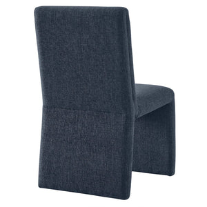Modway Furniture Emory Modway Sculptural Slub Weave Armless Dining Chairs Set for Contemporary Rooms Slate Blue EEI-7786-SLB