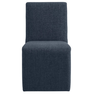 Modway Furniture Emory Modway Sculptural Slub Weave Armless Dining Chairs Set for Contemporary Rooms Slate Blue EEI-7786-SLB