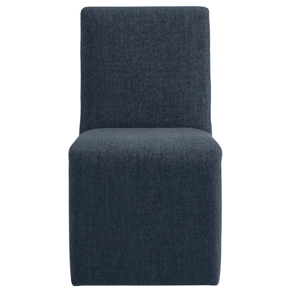 Modway Furniture Emory Modway Sculptural Slub Weave Armless Dining Chairs Set for Contemporary Rooms Slate Blue EEI-7786-SLB