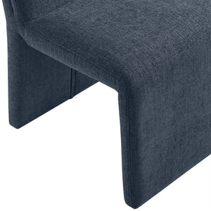 Modway Furniture Emory Modway Sculptural Slub Weave Armless Dining Chairs Set for Contemporary Rooms Slate Blue EEI-7786-SLB