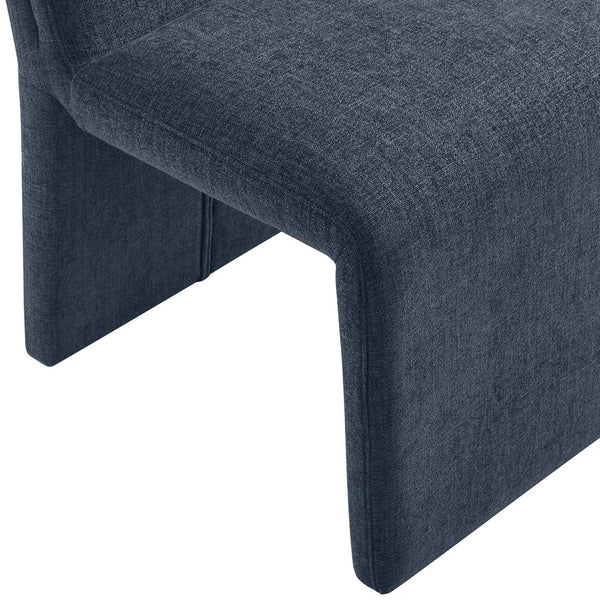 Modway Furniture Emory Modway Sculptural Slub Weave Armless Dining Chairs Set for Contemporary Rooms Slate Blue EEI-7786-SLB