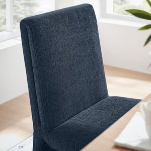 Modway Furniture Emory Modway Sculptural Slub Weave Armless Dining Chairs Set for Contemporary Rooms Slate Blue EEI-7786-SLB