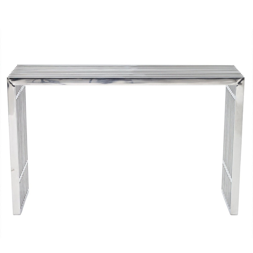 Modway Furniture Gridiron Console Table by Modway - Sleek Stainless Steel Design for Modern Entryways & Living Spaces EEI-779-SLV