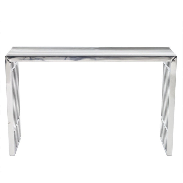 Modway Furniture Gridiron Console Table by Modway - Sleek Stainless Steel Design for Modern Entryways & Living Spaces EEI-779-SLV
