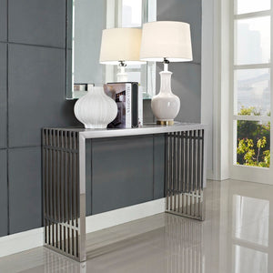 Modway Furniture Gridiron Console Table by Modway - Sleek Stainless Steel Design for Modern Entryways & Living Spaces EEI-779-SLV