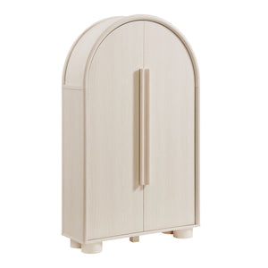 Modway Furniture Bellamy Arched Fold Out Desk Cabinet by Modway Sculptural Home Office Storage Gray EEI-7790-ASH