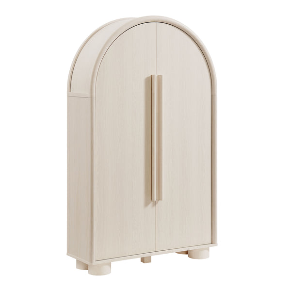 Modway Furniture Bellamy Arched Fold Out Desk Cabinet by Modway Sculptural Home Office Storage Gray EEI-7790-ASH