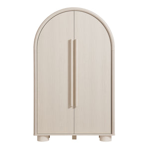 Modway Furniture Bellamy Arched Fold Out Desk Cabinet by Modway Sculptural Home Office Storage Gray EEI-7790-ASH