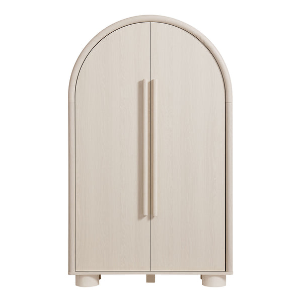 Modway Furniture Bellamy Arched Fold Out Desk Cabinet by Modway Sculptural Home Office Storage Gray EEI-7790-ASH