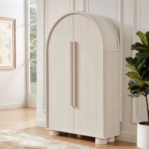 Modway Furniture Bellamy Arched Fold Out Desk Cabinet by Modway Sculptural Home Office Storage Gray EEI-7790-ASH