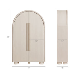 Modway Furniture Bellamy Arched Fold Out Desk Cabinet by Modway Sculptural Home Office Storage Gray EEI-7790-ASH