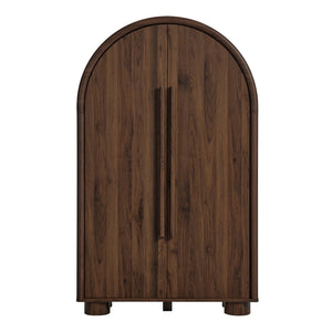 Modway Furniture Bellamy Arched Fold Out Desk Cabinet by Modway Sculptural Home Office Storage Brown EEI-7790-WAL