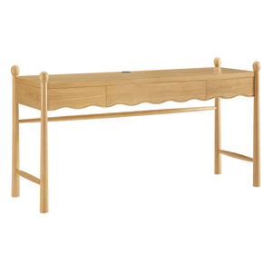 Modway Furniture Darcy Modway 62 Inch Postmodern Home Office Writing Desk with Oak Veneer Top Oak EEI-7791-OAK