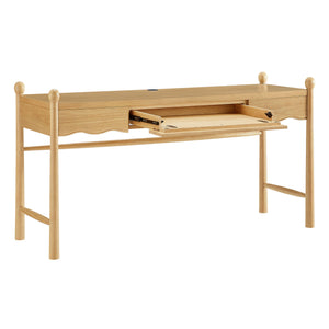 Modway Furniture Darcy Modway 62 Inch Postmodern Home Office Writing Desk with Oak Veneer Top Oak EEI-7791-OAK