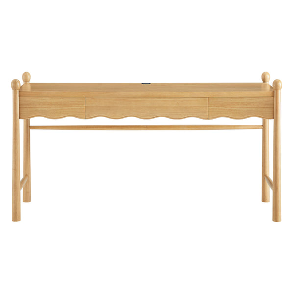 Modway Furniture Darcy Modway 62 Inch Postmodern Home Office Writing Desk with Oak Veneer Top Oak EEI-7791-OAK