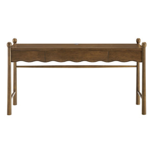 Modway Furniture Darcy Modway 62 Inch Postmodern Home Office Writing Desk with Oak Veneer Top Walnut EEI-7791-WAL