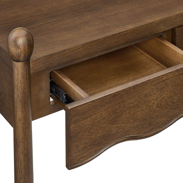 Modway Furniture Darcy Modway 62 Inch Postmodern Home Office Writing Desk with Oak Veneer Top Walnut EEI-7791-WAL