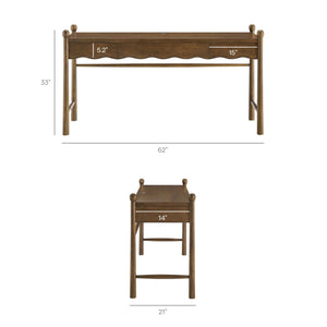 Modway Furniture Darcy Modway 62 Inch Postmodern Home Office Writing Desk with Oak Veneer Top Walnut EEI-7791-WAL