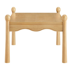 Modway Furniture Darcy Modway Oak Veneer Coffee Table with Scalloped Edge and Storage Drawers Oak EEI-7792-OAK