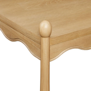 Modway Furniture Darcy Modway Oak Veneer Coffee Table with Scalloped Edge and Storage Drawers Oak EEI-7792-OAK