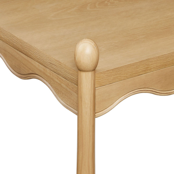 Modway Furniture Darcy Modway Oak Veneer Coffee Table with Scalloped Edge and Storage Drawers Oak EEI-7792-OAK