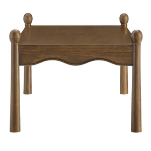 Modway Furniture Darcy Modway Oak Veneer Coffee Table with Scalloped Edge and Storage Drawers Walnut EEI-7792-WAL
