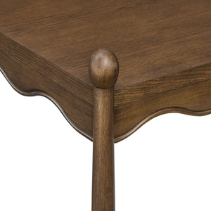 Modway Furniture Darcy Modway Oak Veneer Coffee Table with Scalloped Edge and Storage Drawers Walnut EEI-7792-WAL