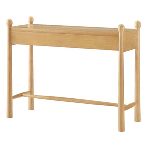 Modway Furniture Darcy Modway Oak Veneer Console Table with Scalloped Detail and Three Storage Drawers Oak EEI-7794-OAK