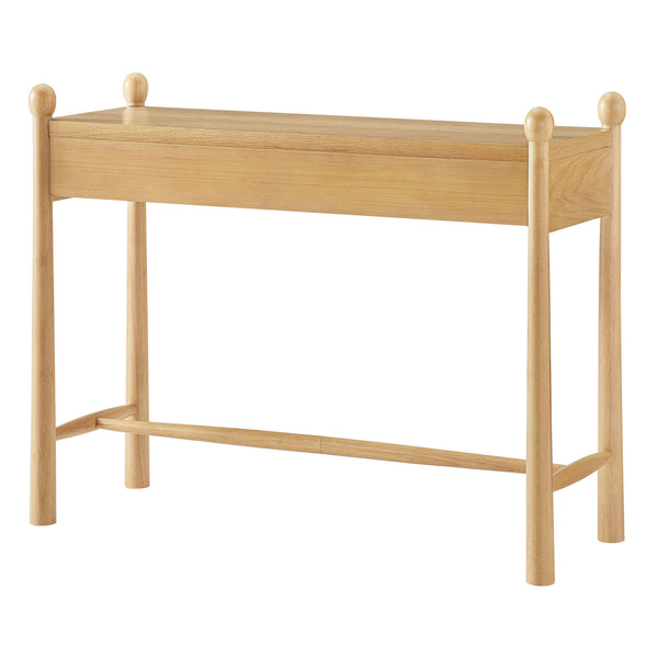 Modway Furniture Darcy Modway Oak Veneer Console Table with Scalloped Detail and Three Storage Drawers Oak EEI-7794-OAK