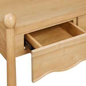 Modway Furniture Darcy Modway Oak Veneer Console Table with Scalloped Detail and Three Storage Drawers Oak EEI-7794-OAK