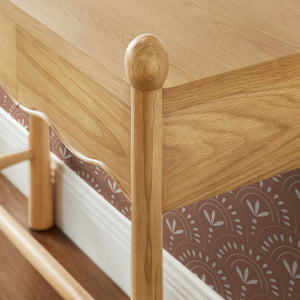 Modway Furniture Darcy Modway Oak Veneer Console Table with Scalloped Detail and Three Storage Drawers Oak EEI-7794-OAK