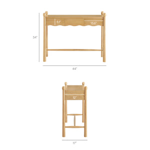 Modway Furniture Darcy Modway Oak Veneer Console Table with Scalloped Detail and Three Storage Drawers Oak EEI-7794-OAK