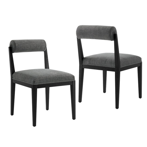 Modway Furniture Kai Modway Fabric Upholstered Dining Chair Set Ash Wood Frame Modern Kitchen Seating Charcoal EEI-7797-CHA