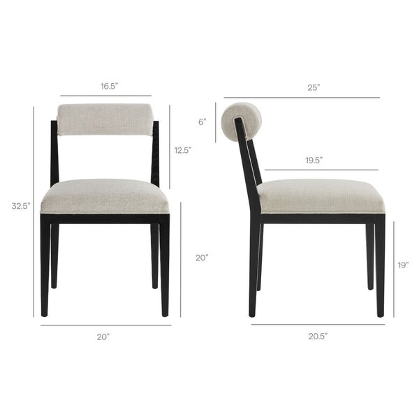 Modway Furniture Kai Modway Fabric Upholstered Dining Chair Set Ash Wood Frame Modern Kitchen Seating Linen EEI-7797-LIN