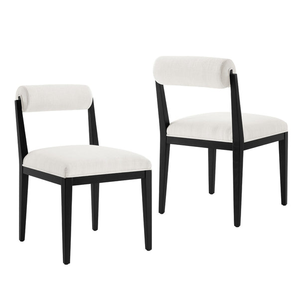 Modway Furniture Kai Modway Fabric Upholstered Dining Chair Set Ash Wood Frame Modern Kitchen Seating Salt EEI-7797-SAL