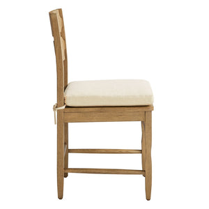 Modway Furniture Jax Solid Oak Cafe Style Dining Chairs with Cushions Set of Two for Modern Farmhouse Weathered Oak Linen EEI-7798-WOA-LIN